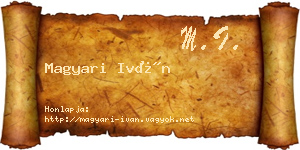 Magyari Iván névjegykártya